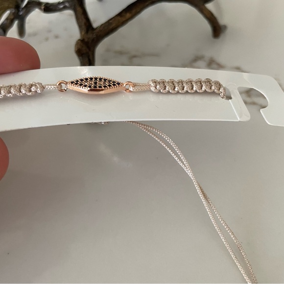 Beautiful Evil Eye Adjustable Bracelet in Champagne & Rose Gold! Brand New! - Picture 7 of 10